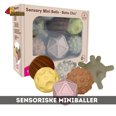 Sensoriske miniballer | 3mnd+ | 6 stk